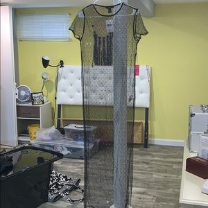 See through rhinestone dress